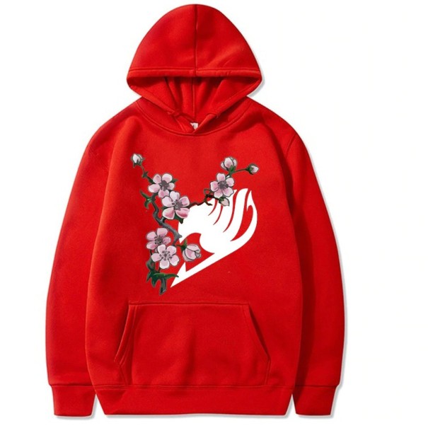 Sudadera con flores rojo 3XL
