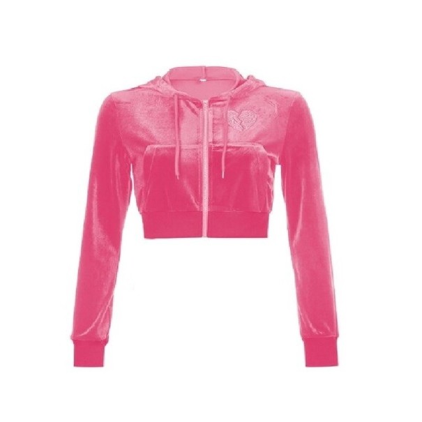 Sudadera corta mujer P1993 rosa oscuro M