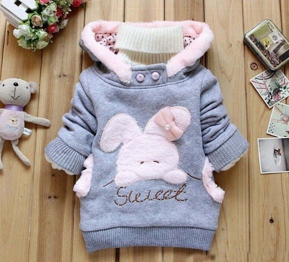 Sudadera de algodón para niña Conejo J1259 gris 6