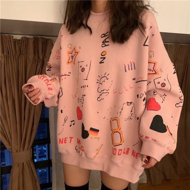 Sudadera de hip hop para mujer rosa L