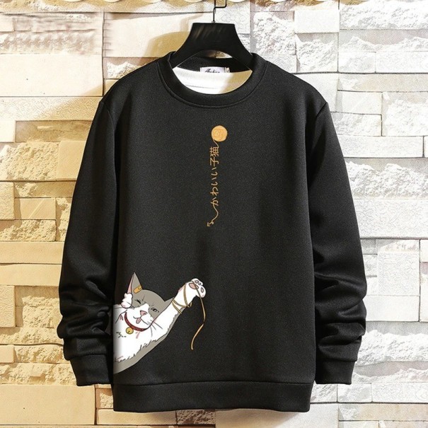 Sudadera de hombre con gato F71 negro L
