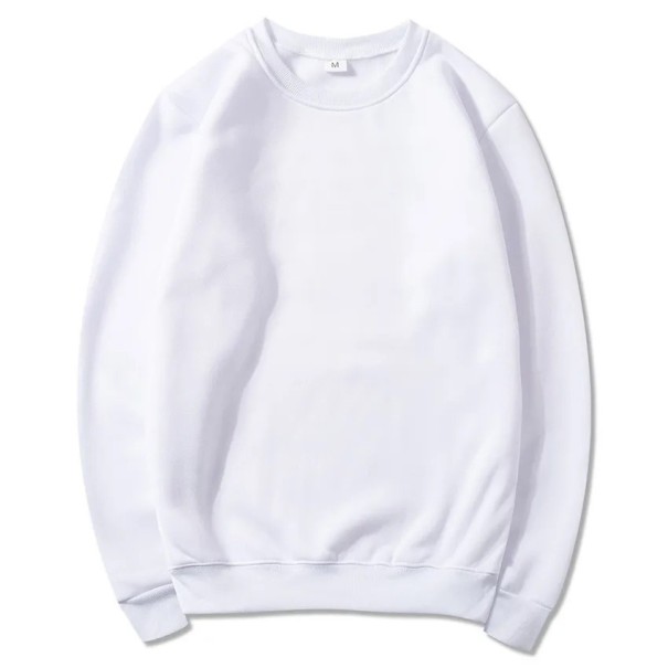 Sudadera de hombre de un solo color en varios colores Sudadera cómoda de poliéster para uso diario Base estilosa del guardarropa masculino blanco XL