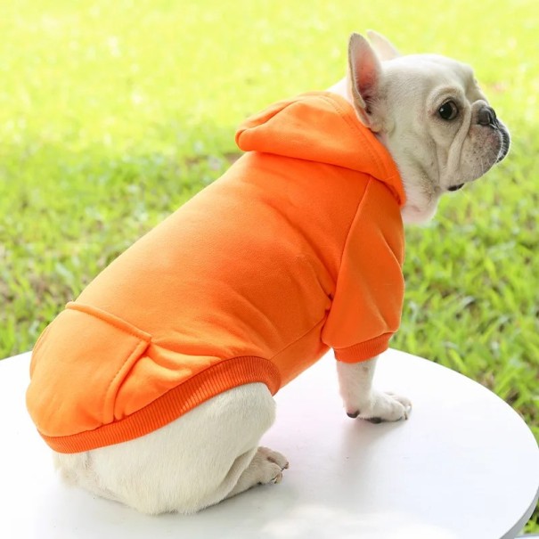 Sudadera de invierno para perros de 2,0 a 3,0 kg Ropa de abrigo para perros pequeños Sudadera cálida de forro polar Chaqueta de invierno elegante Protección contra el frío Ajuste cómodo naranja
