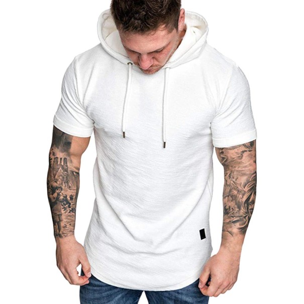 Sudadera de manga corta para hombre blanco XS