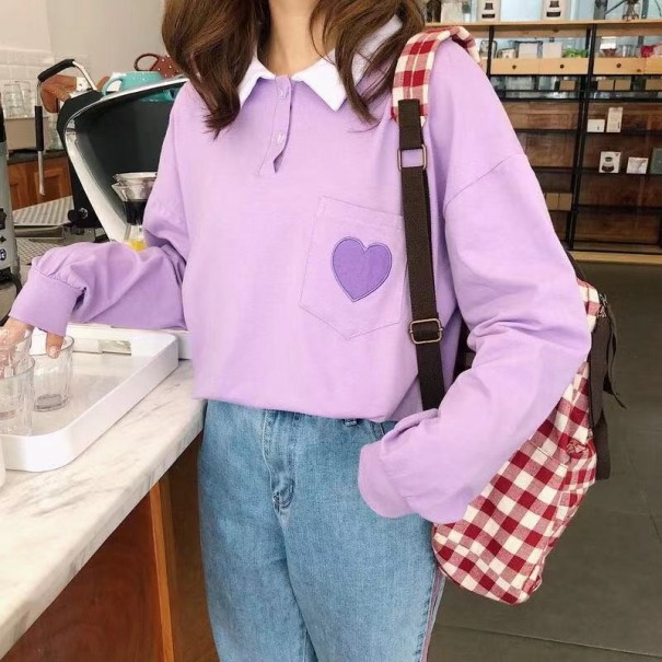 Sudadera de mujer con cuello lavanda