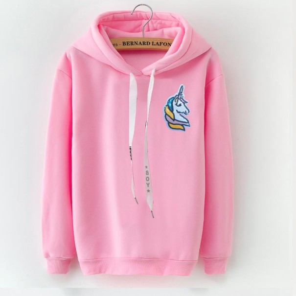 Sudadera de mujer con estampado rosa S 3
