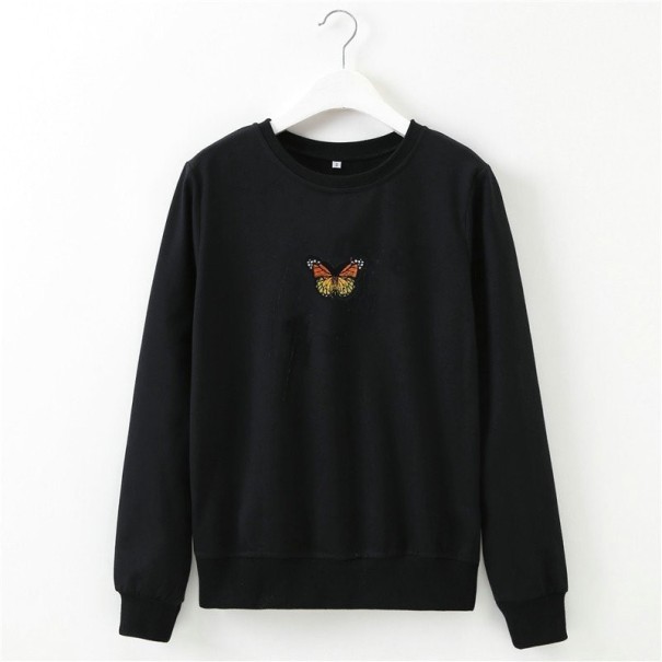 Sudadera de mujer con mariposa negro S