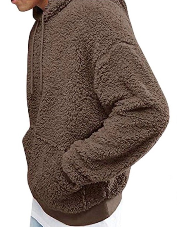 Sudadera de pelo para hombre F11 café L