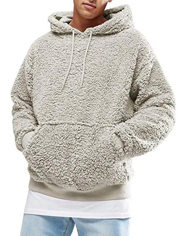 Sudadera de pelo para hombre F11 gris claro XS
