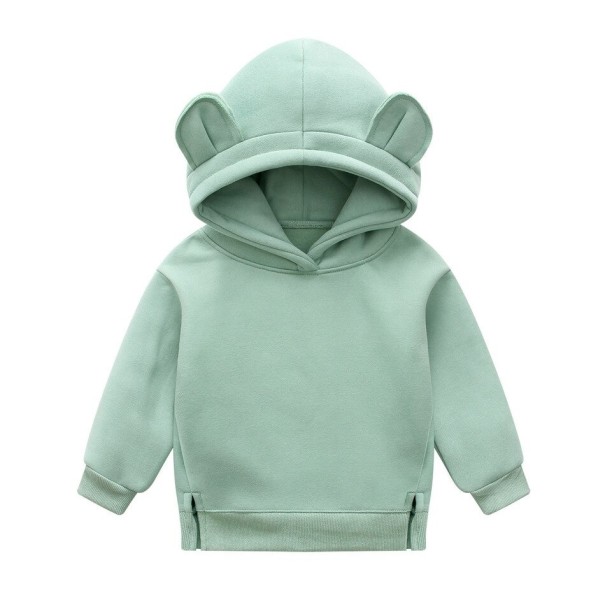 Sudadera infantil con orejas verde claro 18-24 meses Sudadera infantil con orejas verde claro 18-24 meses