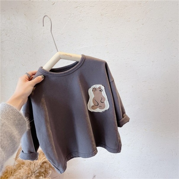 Sudadera infantil L542 gris oscuro 5