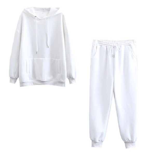Sudadera y pantalón de chándal para mujer blanco M