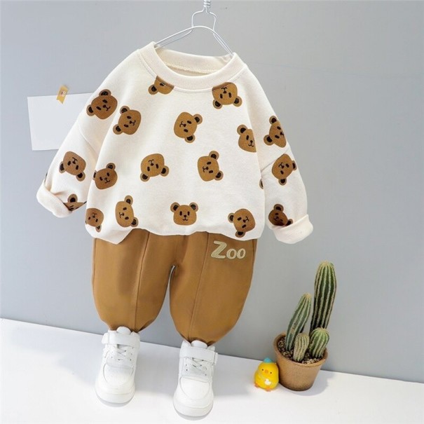 Sudadera y pantalón niña L1308 beige 6-12 meses