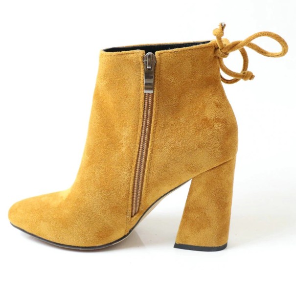Suède hoge hakschoenen voor dames J3229 geel 35