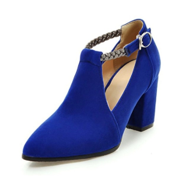 Suède pumps voor dames met gesp