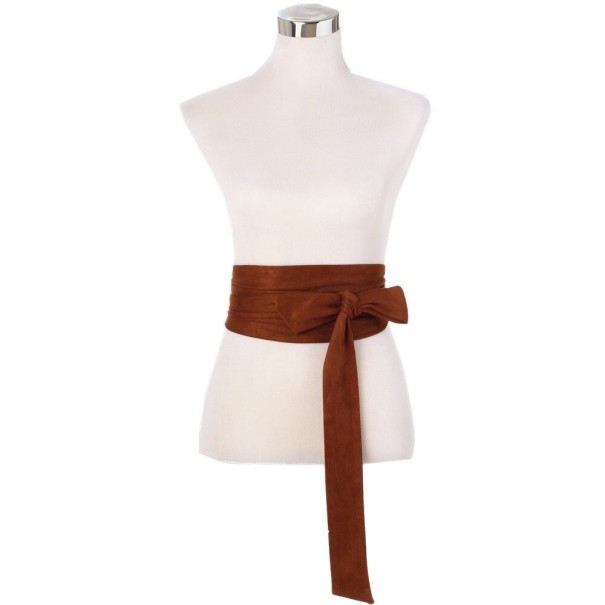 Suède riem voor dames bruin