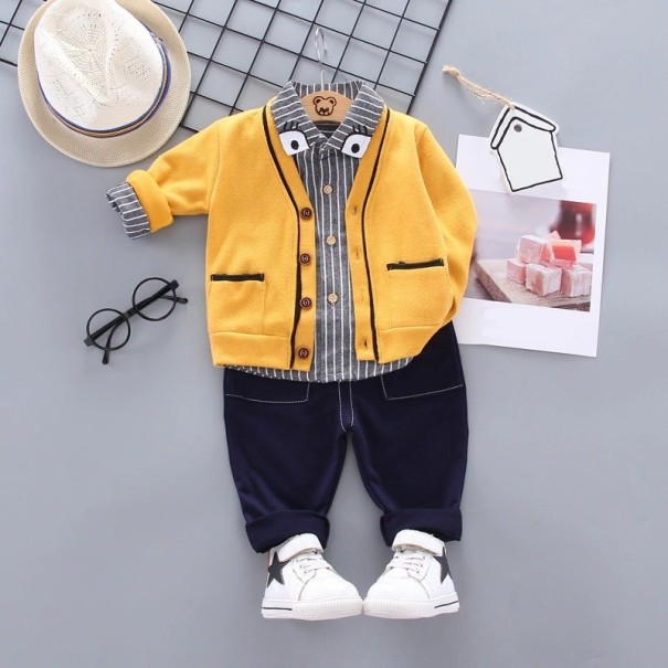 Suéter, camisa y pantalón de niño L1150 amarillo 3