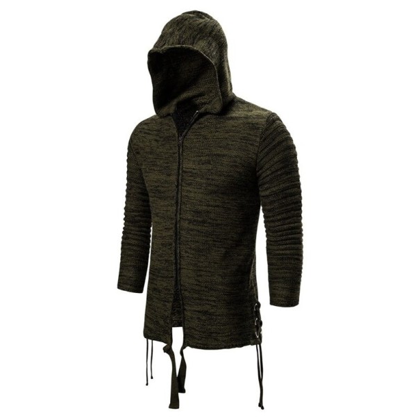 Suéter con capucha para hombre F280 verde militar S