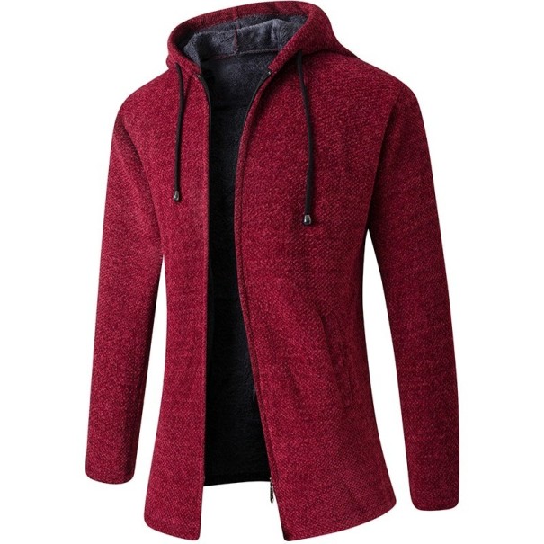 Suéter con cremallera para hombre F178 burdeos XS