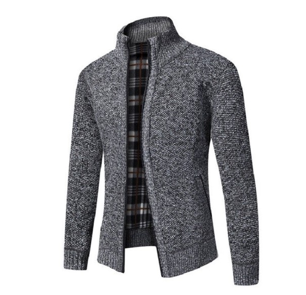 Suéter con cremallera para hombre F184 gris oscuro S