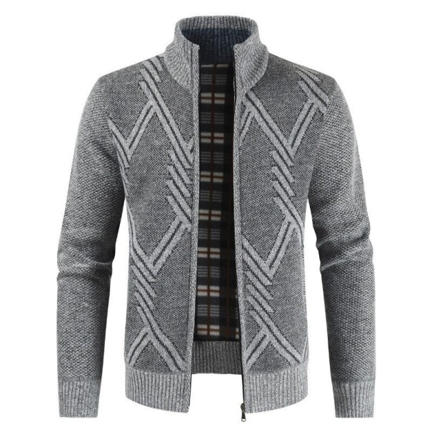 Suéter con cremallera para hombre F208 gris claro M