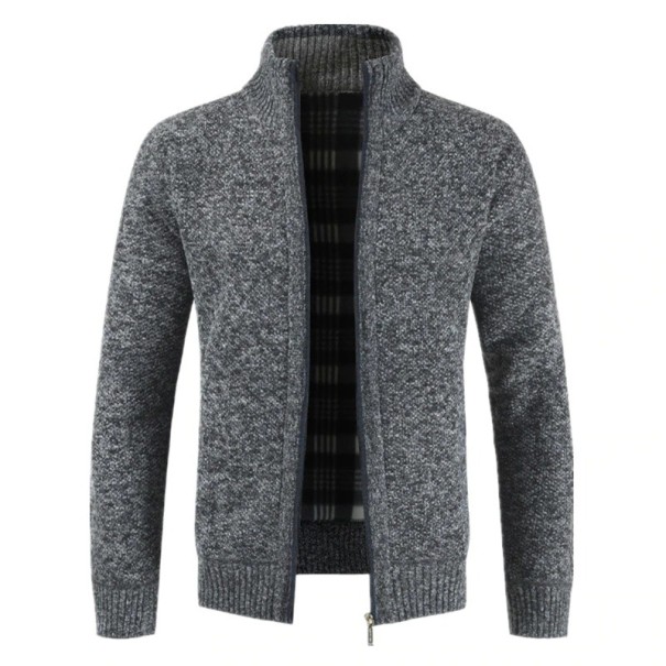 Suéter con cremallera para hombre gris oscuro M Suéter con cremallera para hombre gris oscuro M