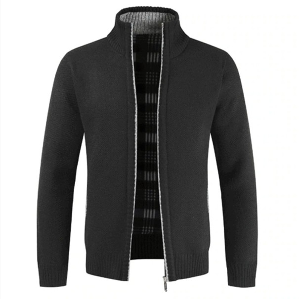 Suéter con cremallera para hombre negro XS