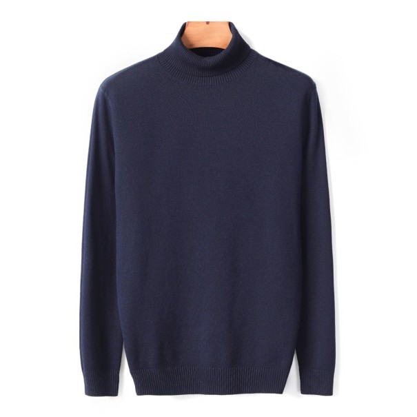 Suéter de cuello alto para hombre F170 azul oscuro M Suéter de cuello alto para hombre F170 azul oscuro M