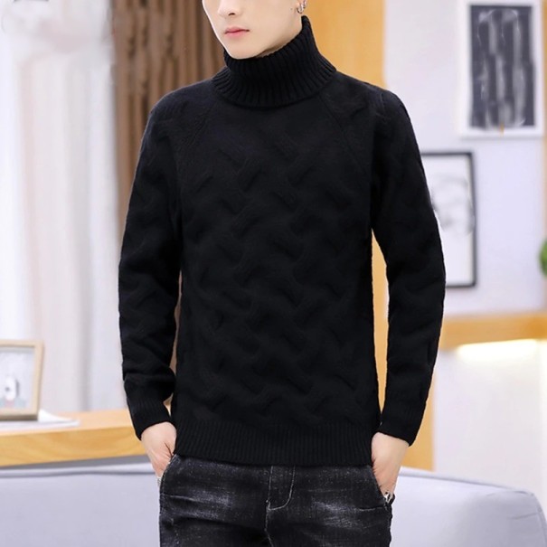 Suéter de cuello alto para hombre negro M