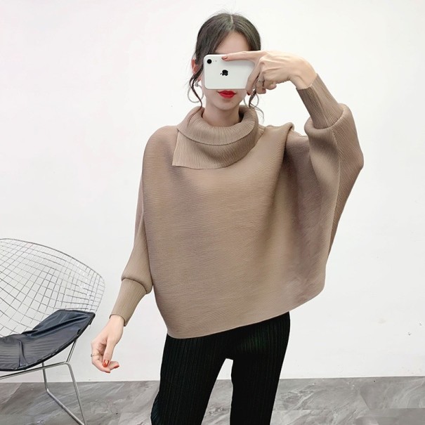 Suéter de cuello alto para mujer A55 café