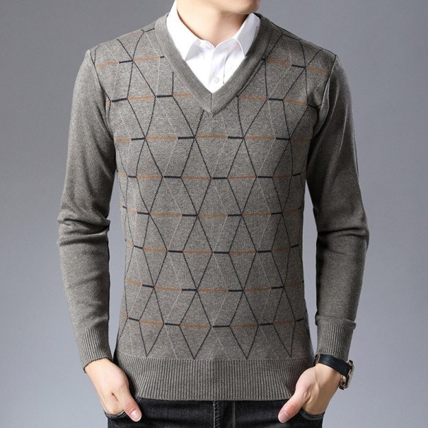 Suéter de hombre A2609 marrón claro XL