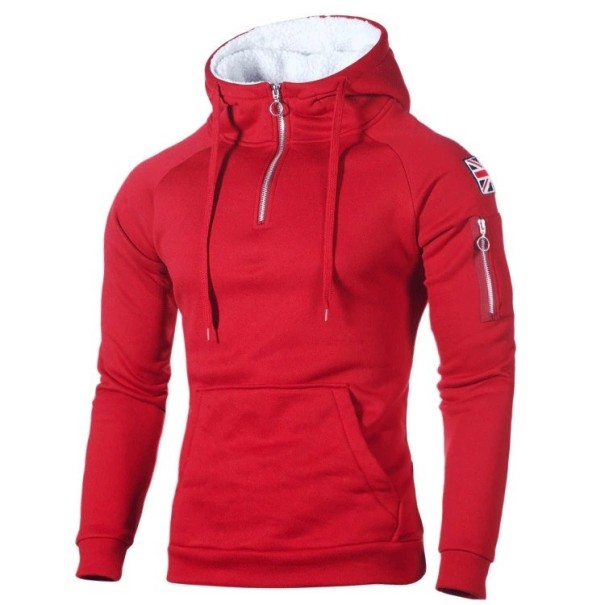 Suéter de hombre con bandera rojo L Suéter de hombre con bandera rojo L