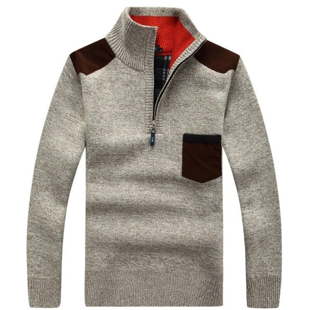 Suéter de hombre con bolsillo beige L