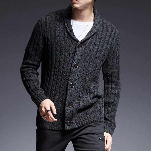 Suéter de hombre con botones F217 gris oscuro L