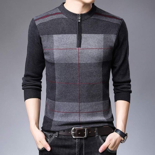Suéter de hombre con cremallera F205 gris claro XL Suéter de hombre con cremallera F205 gris claro XL