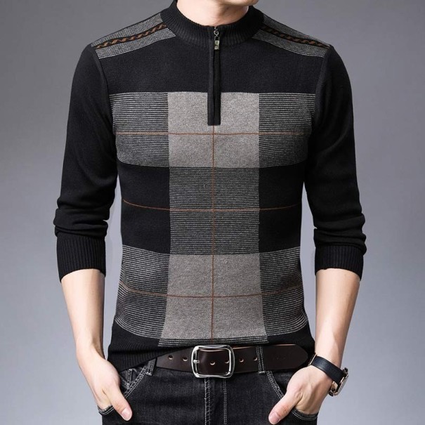 Suéter de hombre con cremallera F205 gris oscuro M