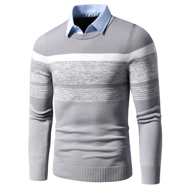 Suéter de hombre con cuello F199 gris L 1