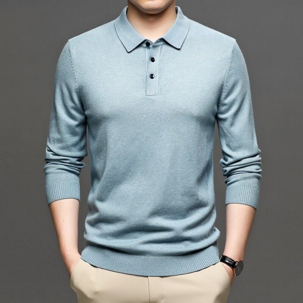 Suéter de hombre con cuello F244 azul claro L