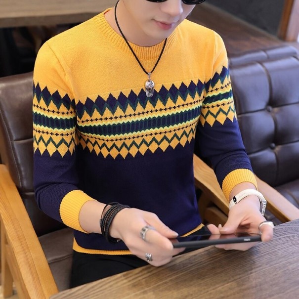 Suéter de hombre con estampado amarillo M