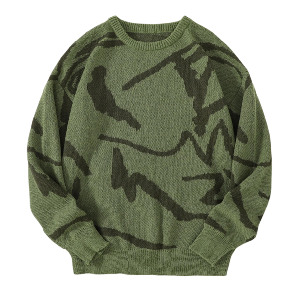 Suéter de hombre con manga larga y escote en O Patrón sencillo Suéter de punto elegante Moda de otoño e invierno Poliéster Varios colores verde L