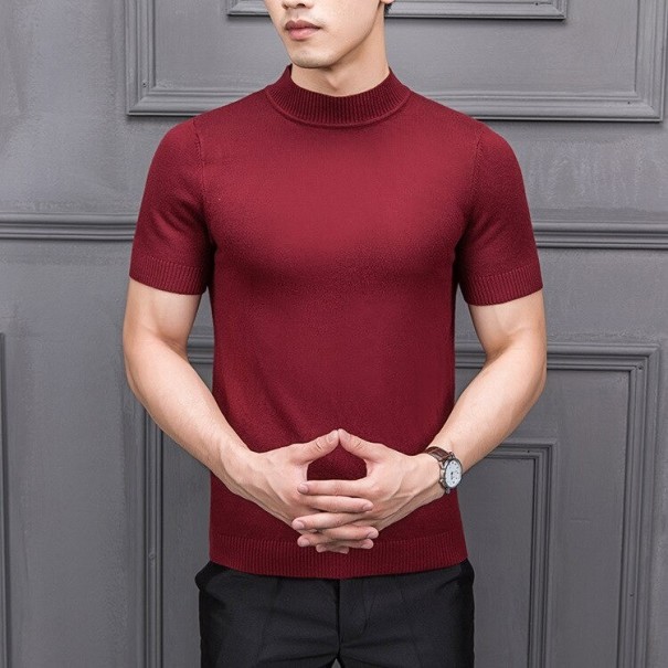 Suéter de manga corta para hombre F193 burdeos XS Suéter de manga corta para hombre F193 burdeos XS