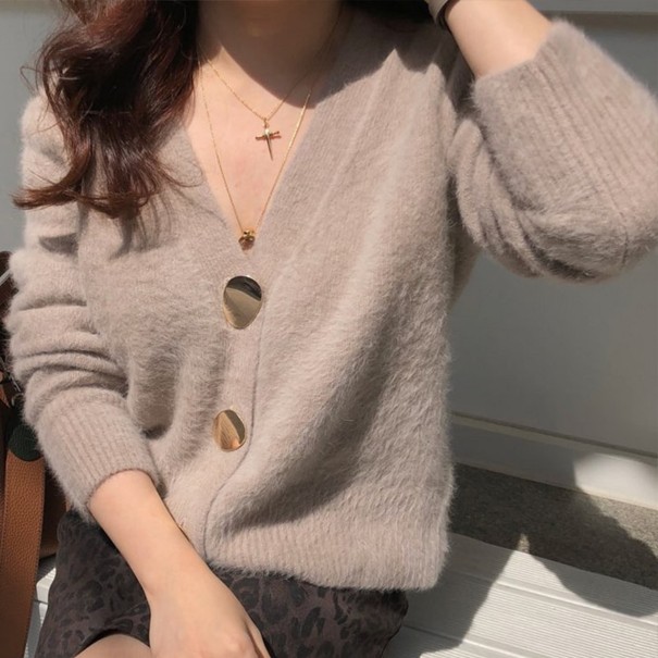 Suéter de mujer con botones A2946 marrón
