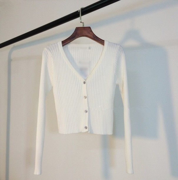 Suéter de mujer con botones G226 blanco M