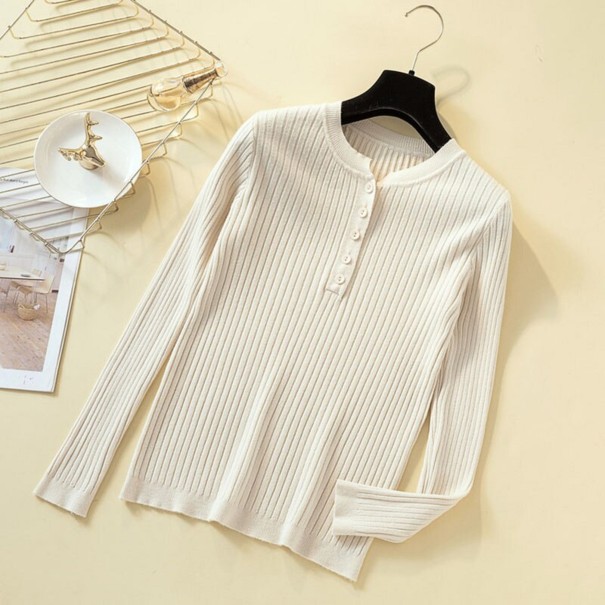 Suéter de mujer con botones G283 crema