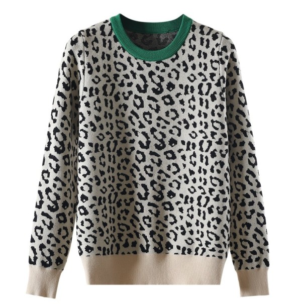 Suéter de mujer con patrón A63 beige XS
