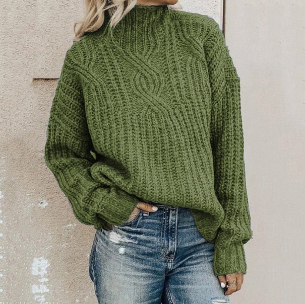 Suéter de punto para mujer A2207 verde militar XXL