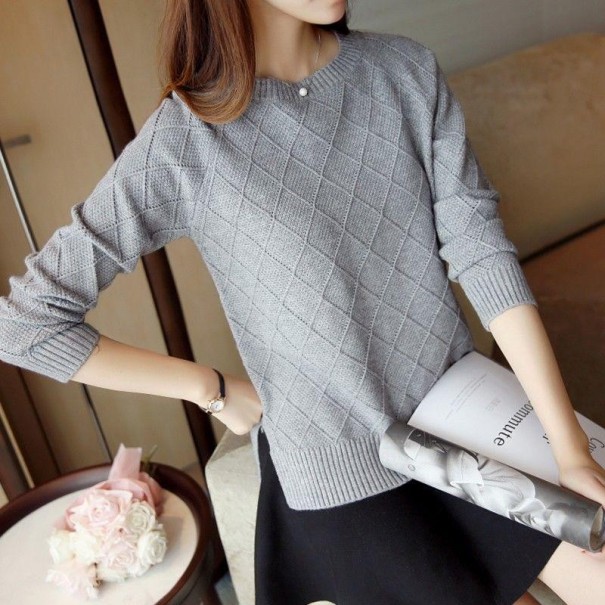 Suéter de punto para mujer gris M