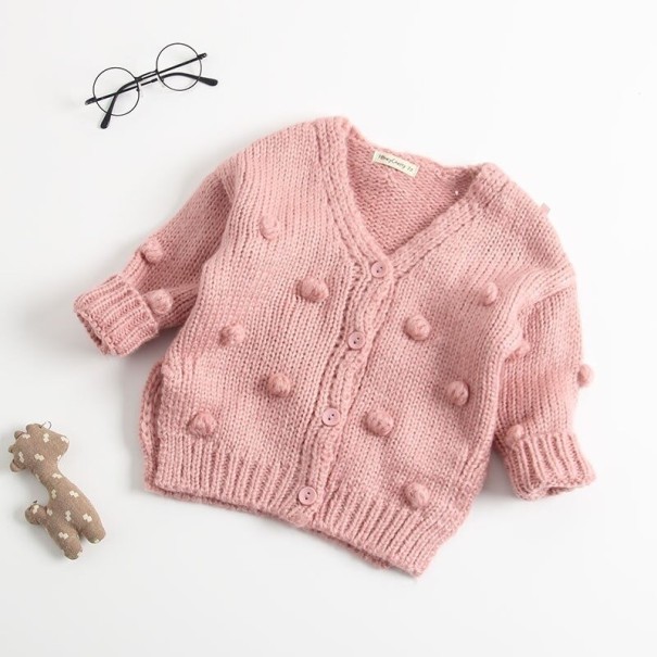 Suéter de punto para niña L614 rosa 4