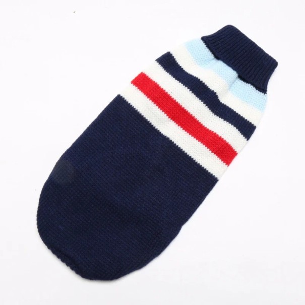 Suéter de punto para perros de 8,5 a 13 kg Lana Ropa de invierno cálida para perros medianos Material suave y elástico Suéter cálido para perros Corte cómodo Diseño elegante azul oscuro
