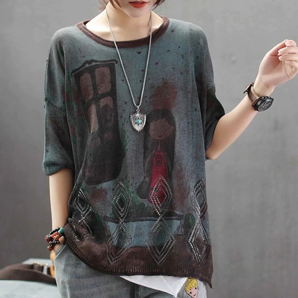 Suéter estampado mujer A2375 1